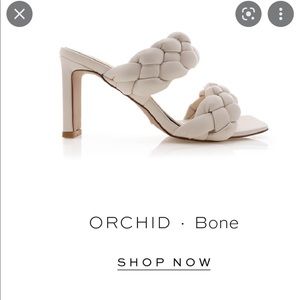 White Fox Orchid Mules Bone Heels